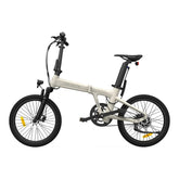 ADO Air 20S Electric Folding Bike - 250W Motor 36V9.6Ah Battery 100KM Assisted Autonomy Hydraulic Disc Brake - Ivory White